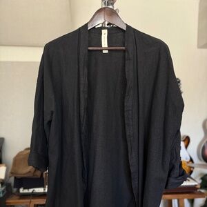 Prospective Flow Haori drapey shirt jacket in black